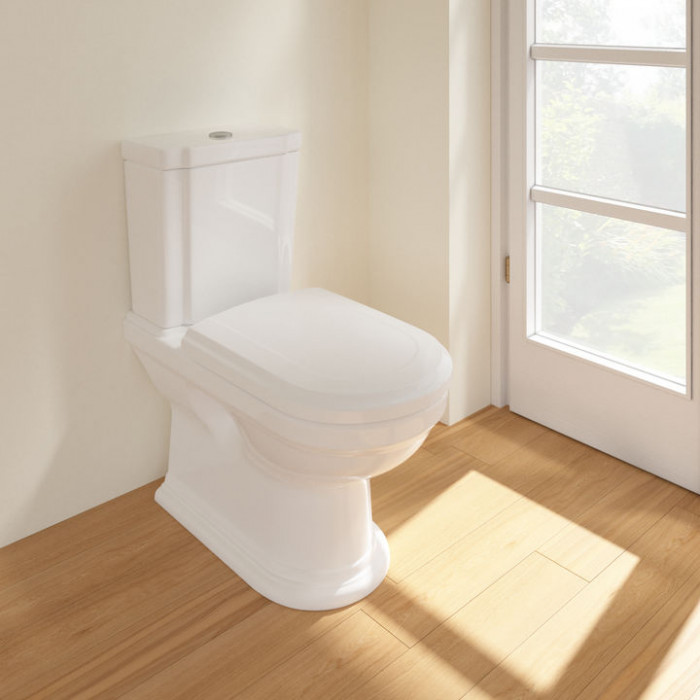 Villeroy&Boch Hommage Унитаз-моноблок 37х72.5х39см., крепеж в комплекте, CeramicPlus, цвет: белый