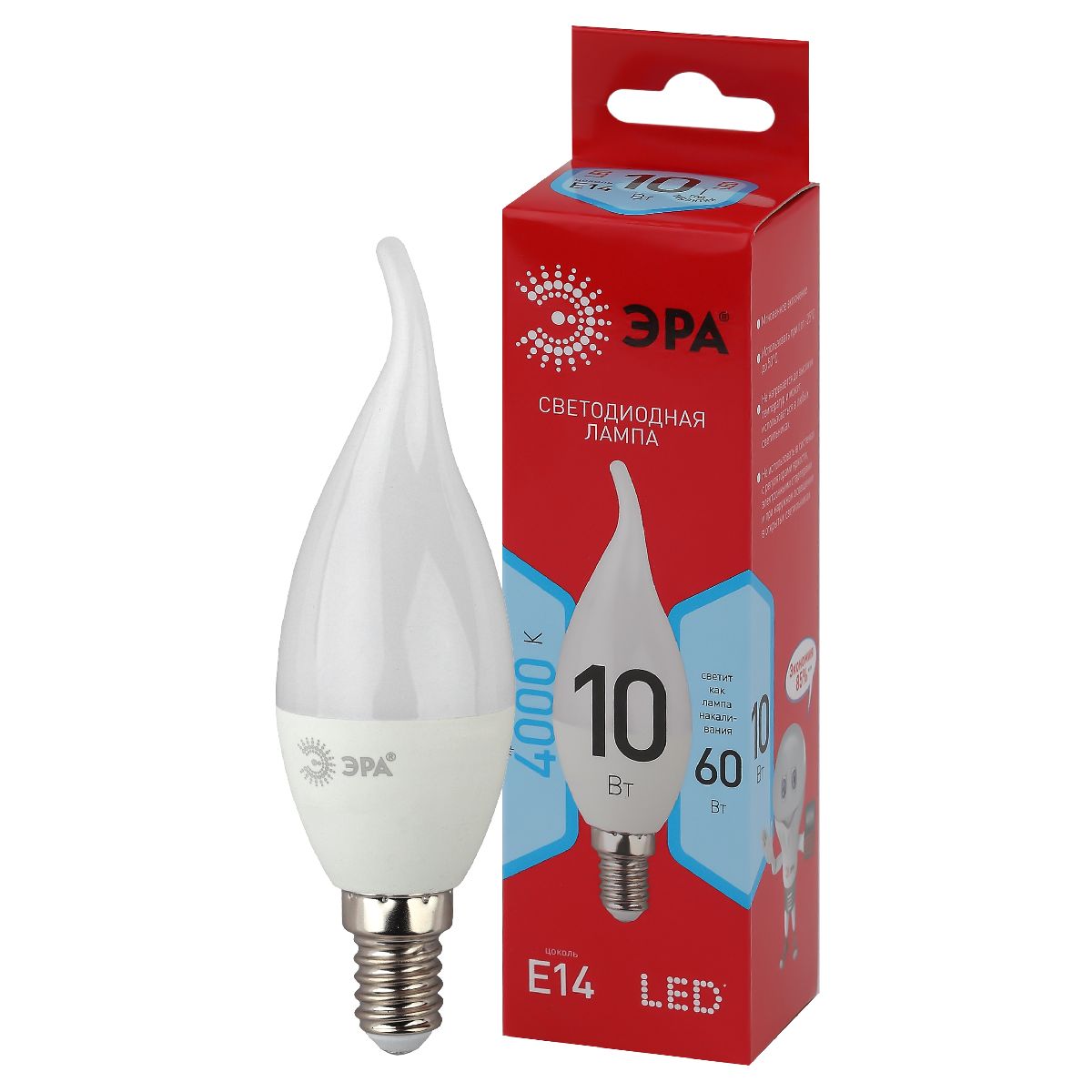 Лампа светодиодная Эра E14 10W 4000K LED BXS-10W-840-E14 R Б0051849