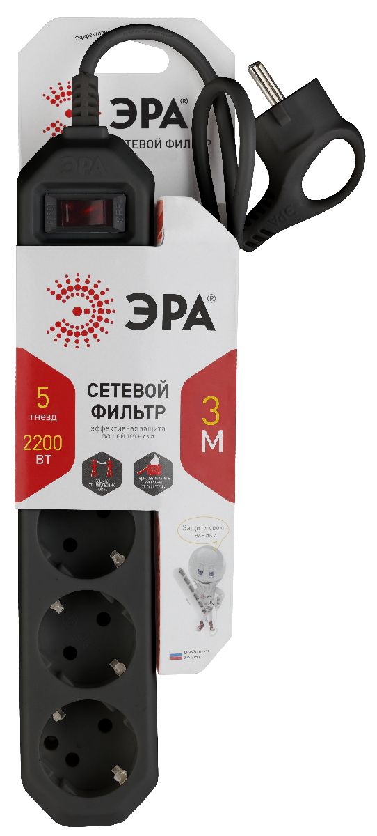 Сетевой фильтр Эра USF-5es-3m-B Б0019034