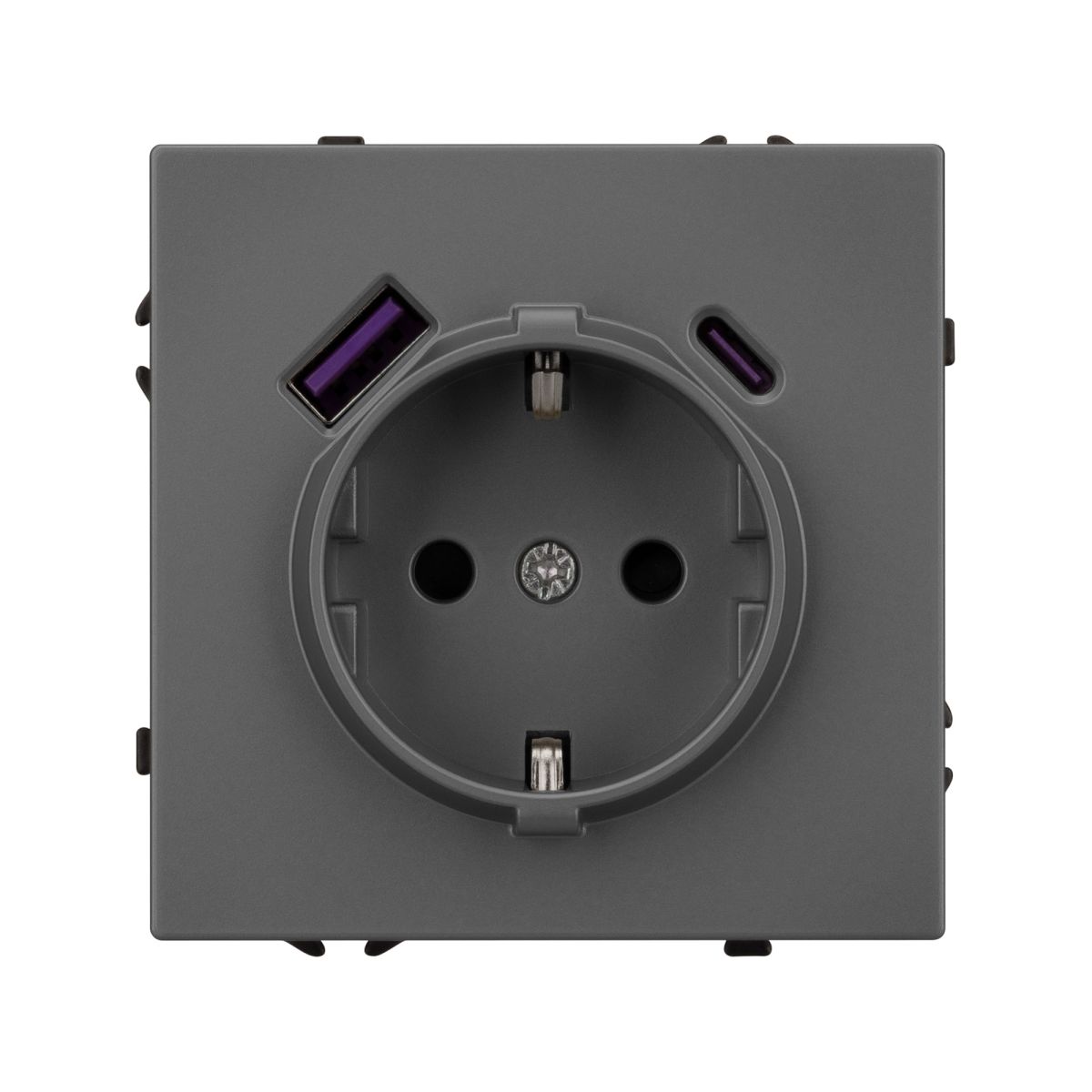 Механизм розетки с USB зарядкой Arlight SCT-NOBE-MUAC-SFPL-GR (230V, 16A) 054287