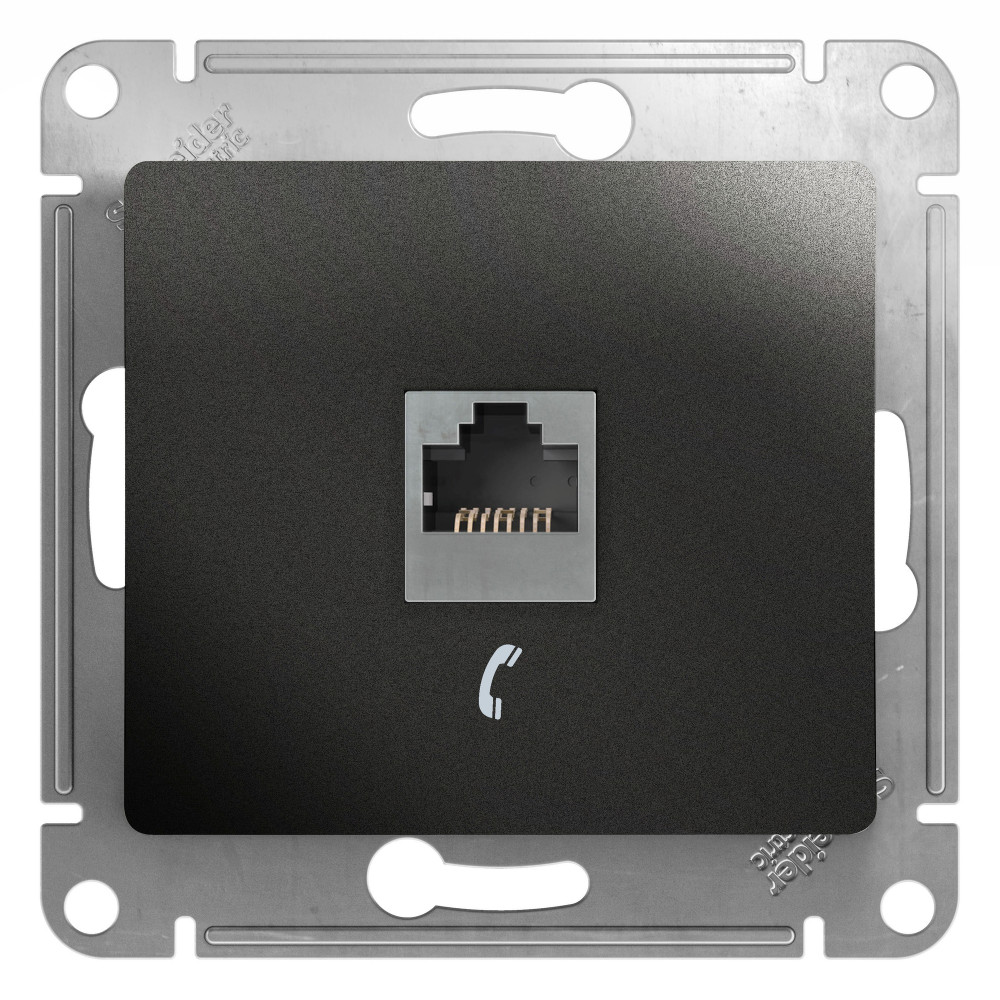 Розетка телефонная RJ11 Systeme Electric Glossa Антрацит GSL000781T