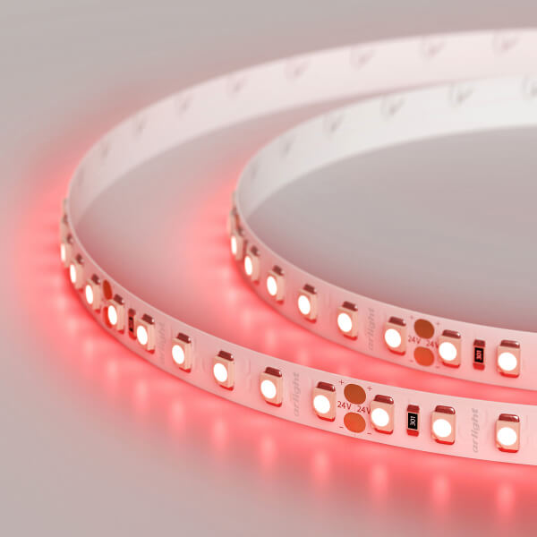 Светодиодная лента Arlight RT-A120-8mm 24V Red (9.6 W/m, IP20, 2835, 5m) 008781(2)