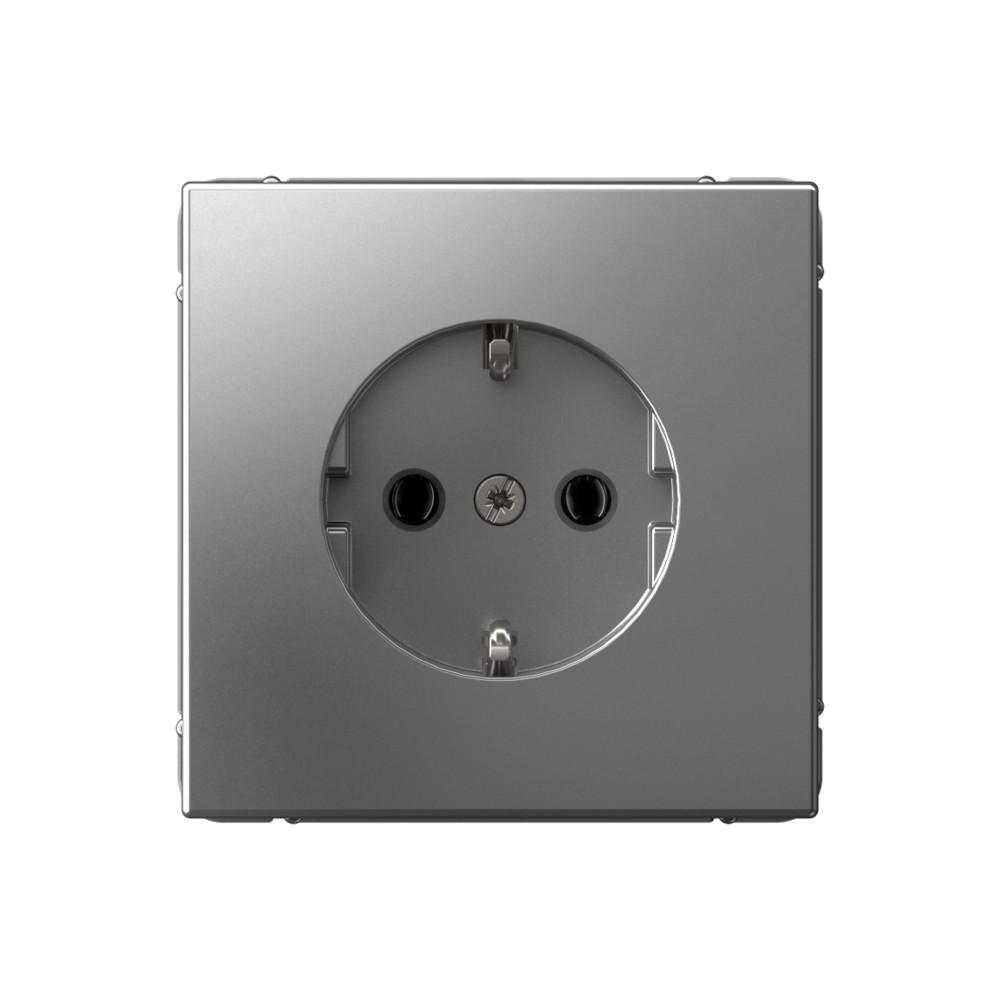 Розетка с заземлением 16А Systeme Electric ArtGallery Сталь GAL000943S
