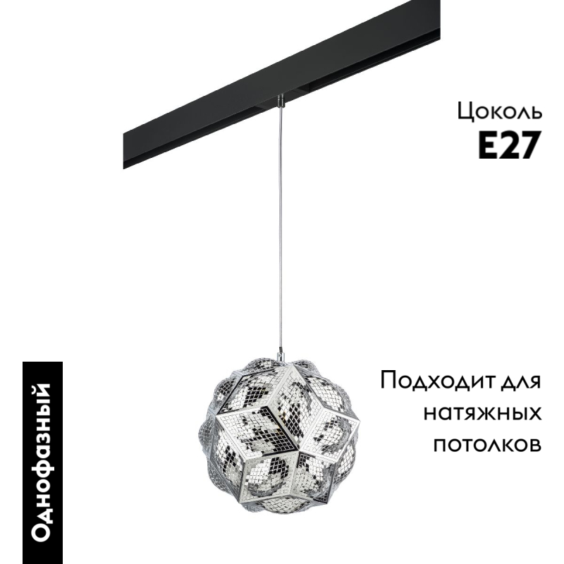 Трековый однофазный светильник Lightstar Fermo (724314+595007) PRO724314