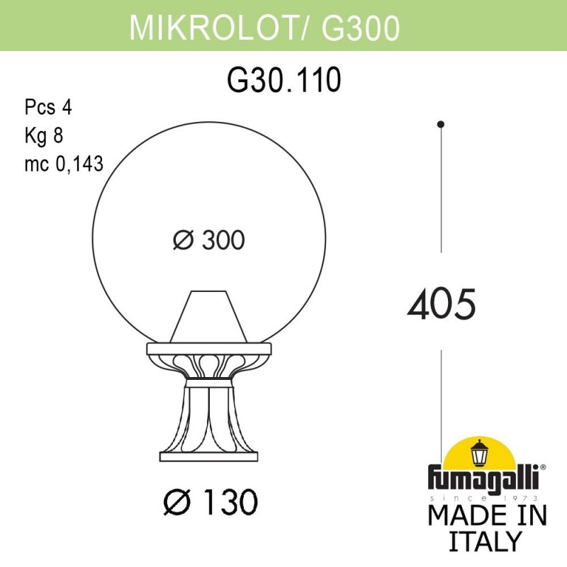 Садовый светильник Fumagalli G30.110.000.AZE27