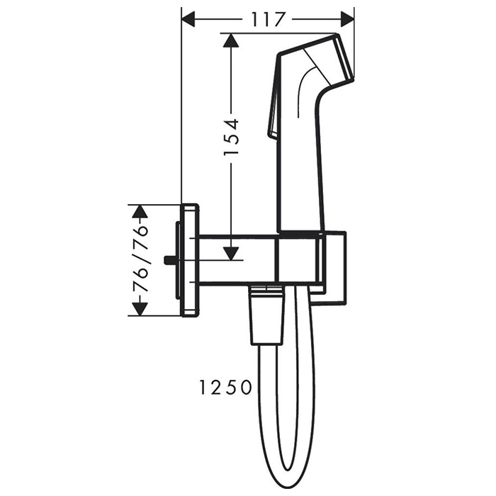 Hansgrohe Bidette E Гигиенический душ со смесителем, шланг 125см, держатель, цвет: золото