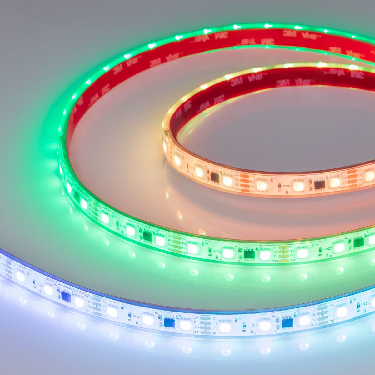 Светодиодная герметичная лента Arlight SPI-PFS-B60-12mm 12V RGB-PX3-BPT (12 W/m, IP68, 5060, 5m) 039177