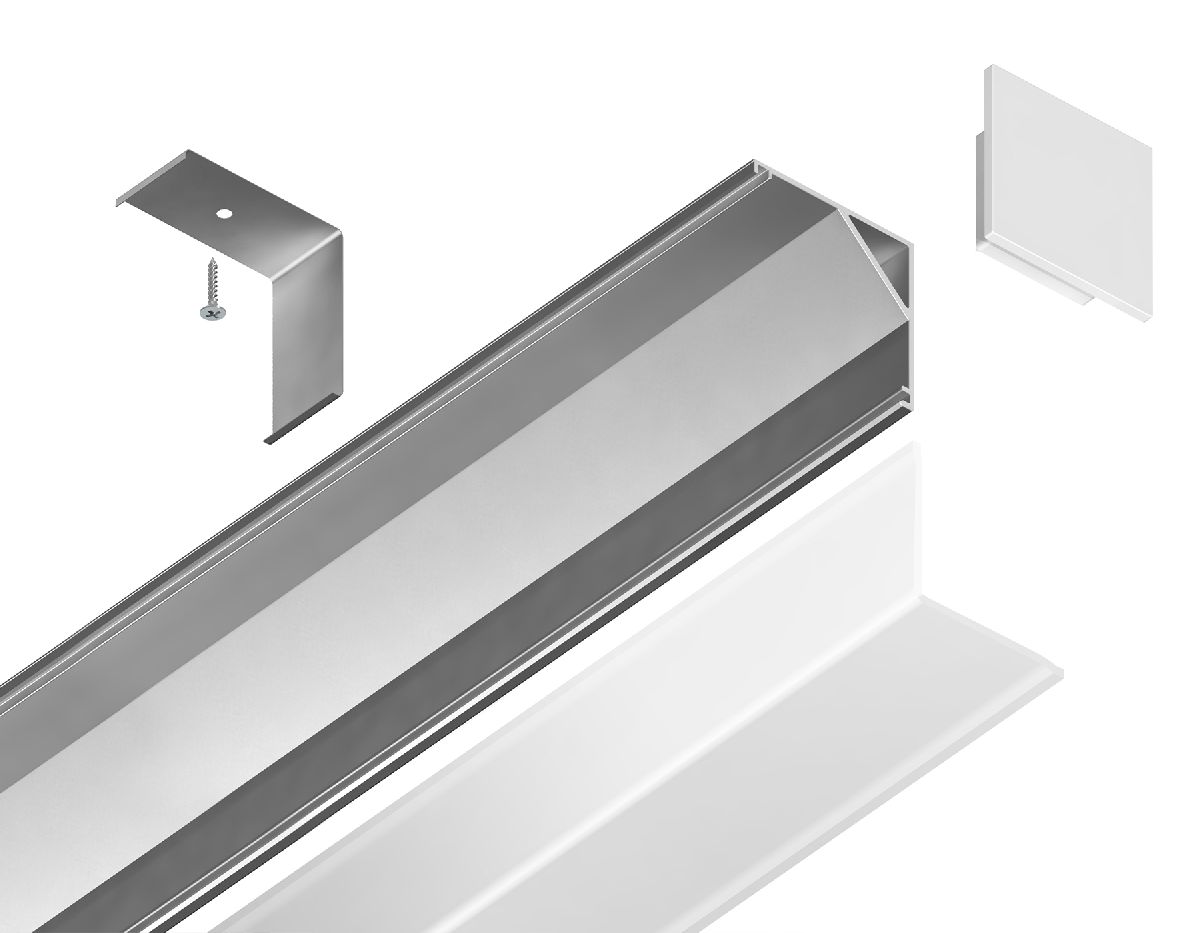 Алюминиевый угловой профиль Ambrella Light Alum Profile GP2150AL