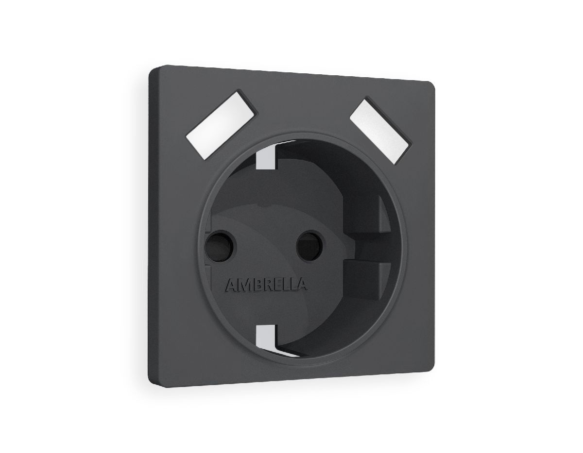 Лицевая панель для розетки с/з со шторками 2USB A+A Ambrella Volt Alfa AP9090