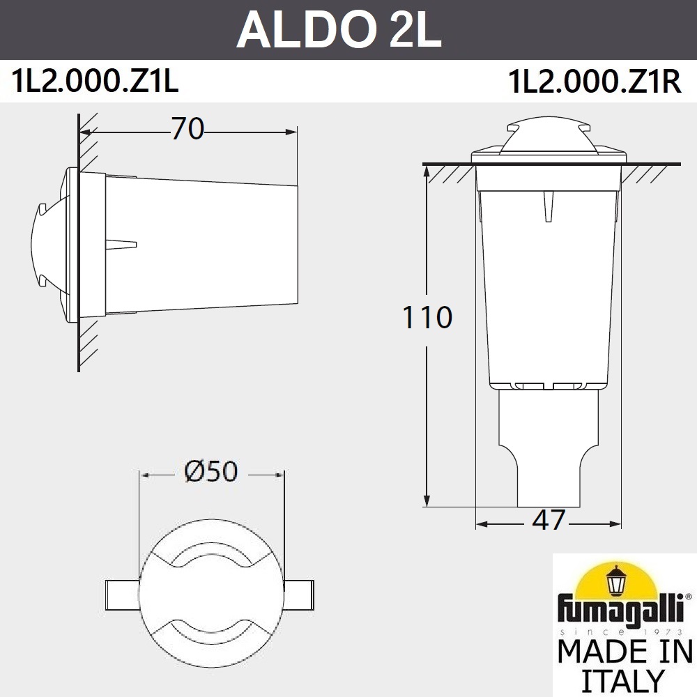 Грунтовый светильник Fumagalli Aldo 1L2.000.000.LXZ1L