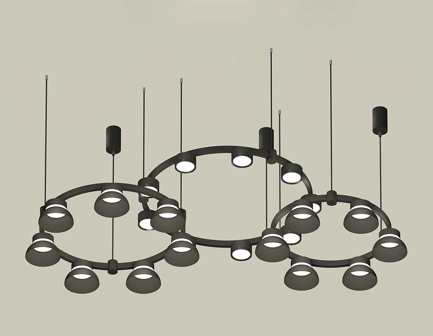 Комплект подвесного светильника Ambrella Light Techno Ring XR92092010 (A9209x3, C9242, C9238, C9232, N8141, N8113)