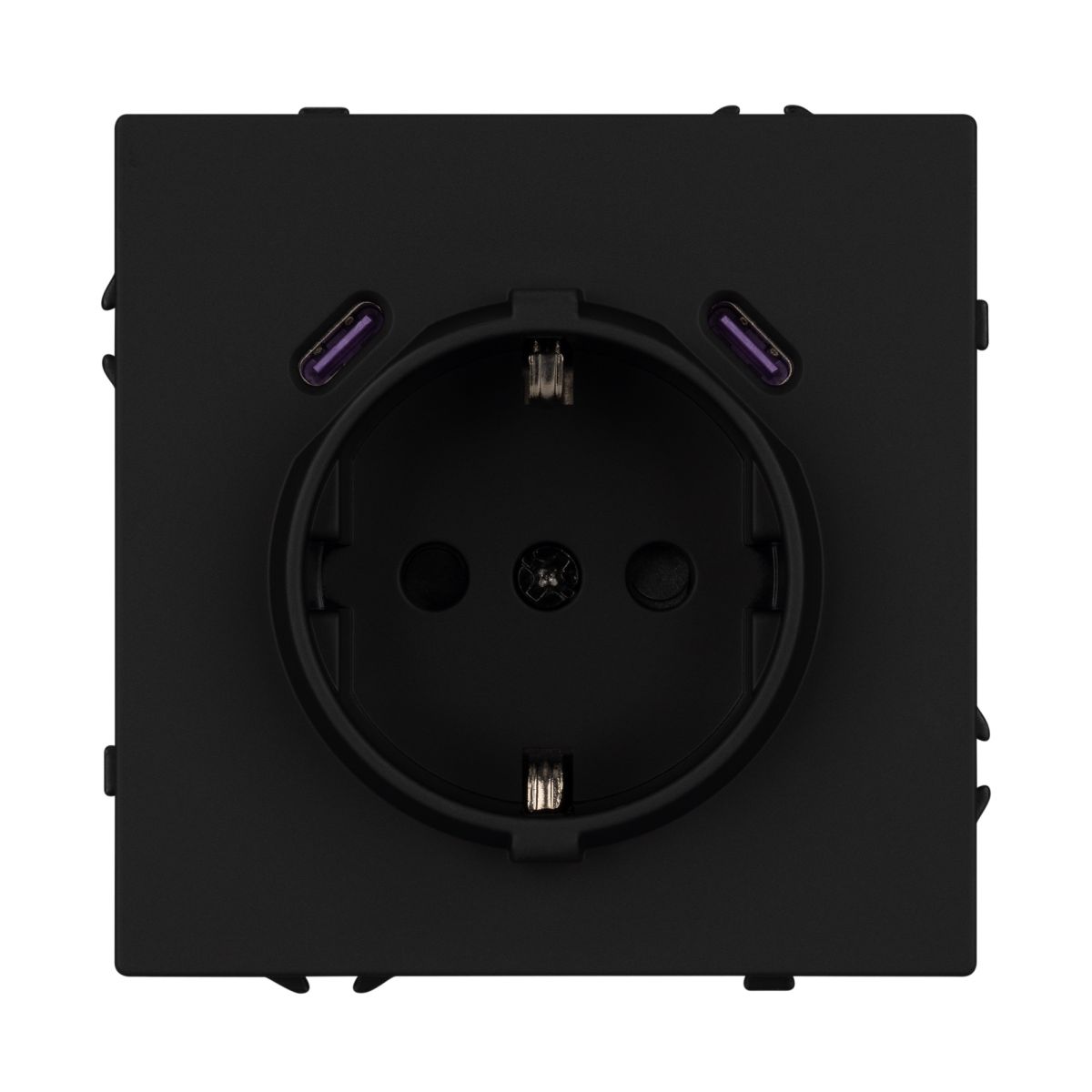 Розетка зк со шторками с USB тип C+С софт-тач черный оникс Arlight SCT-MUCC-SFPL-BK (250V, 16A) 061813(1)