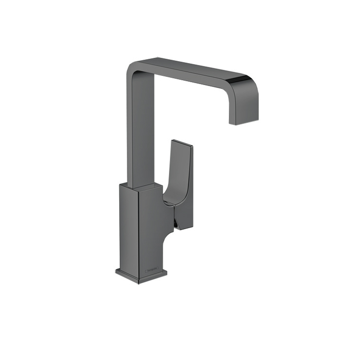 Hansgrohe Metropol Смеситель для раковины 230, на 1 отв, с донным клапаном, излив 165мм, цвет: шлифованный черный хром