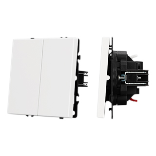 Механизм звонкового выключателя двухклавишный Arlight SWT-NOBE-MKR2-SFPL-WH (230V, 10A) (Белый кварц) 061741