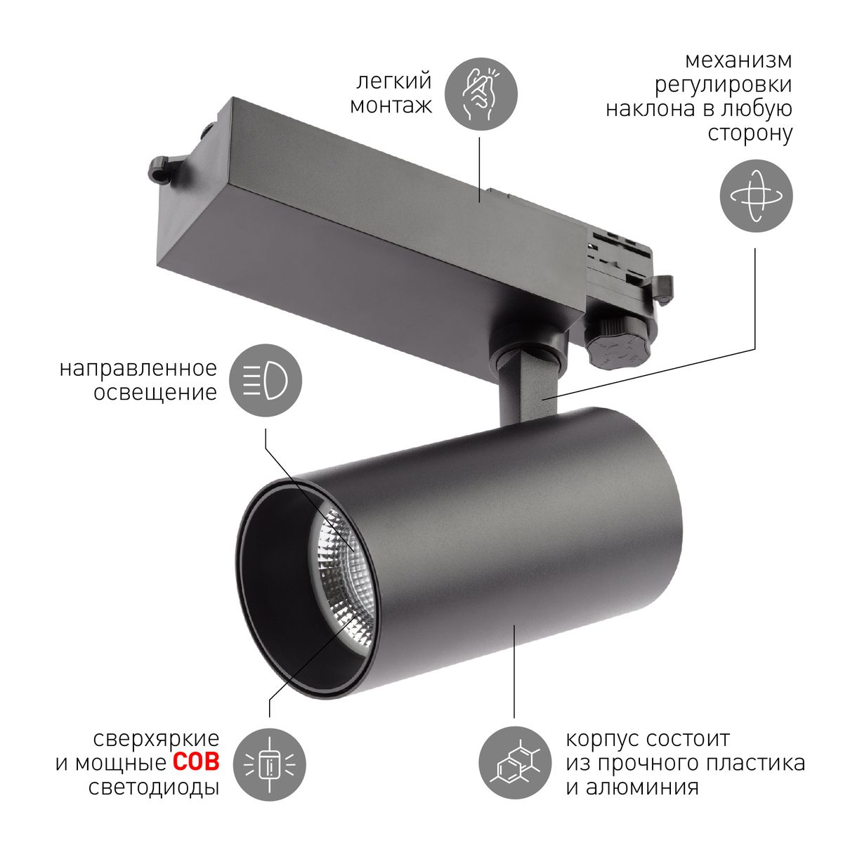 Трековый светильник ЭРА SТR-30-36-40K-B30 Б0049766