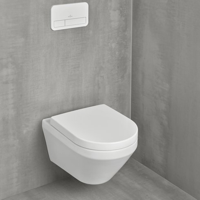 Villeroy&Boch Architectura Унитаз подвесной 37х53х33см, безободковый, смыв Tornado, в комплекте сиденье SoftClosing, цвет: альпийский белый
