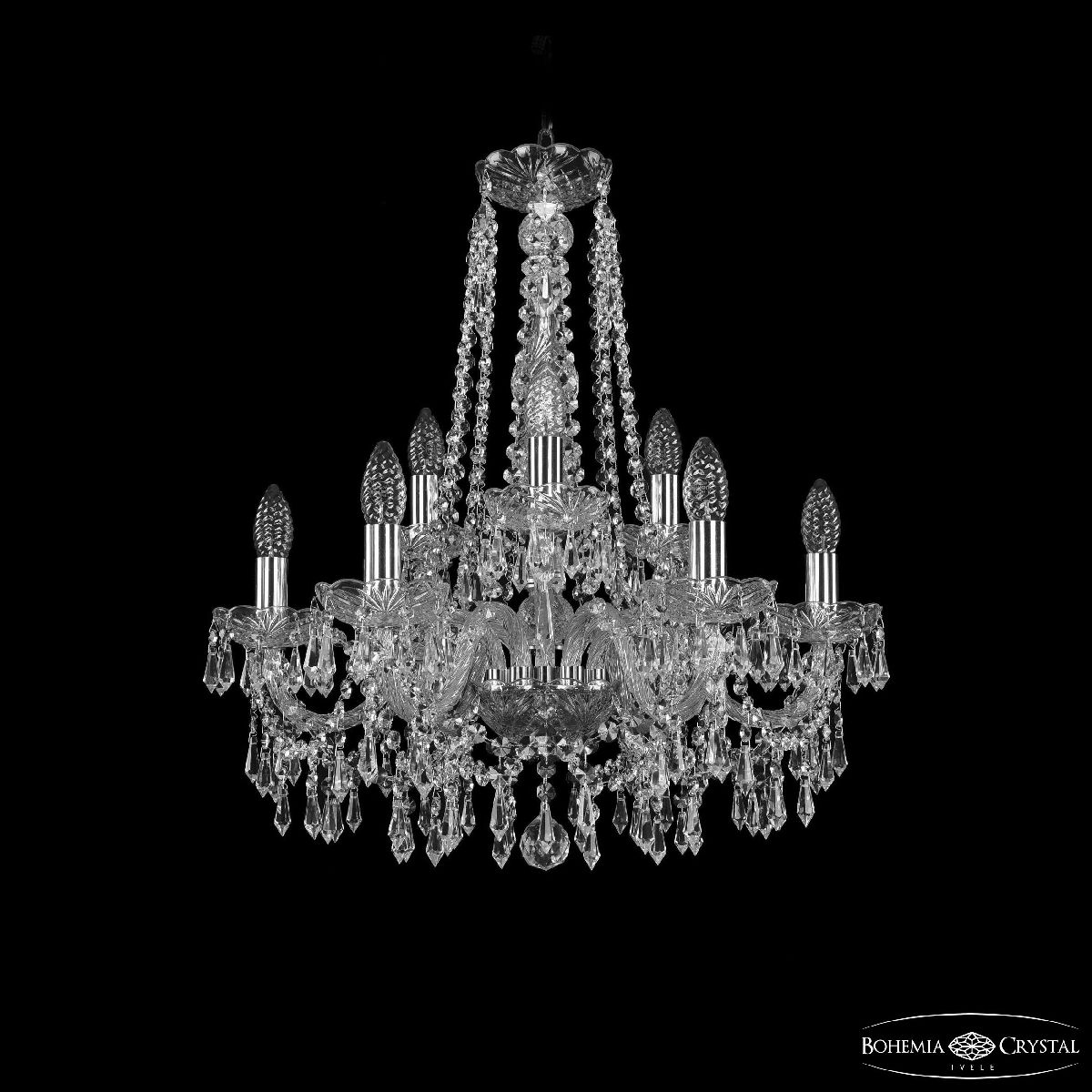 Подвесная люстра Bohemia Ivele Crystal 1403/6+3/195/h-60 Ni