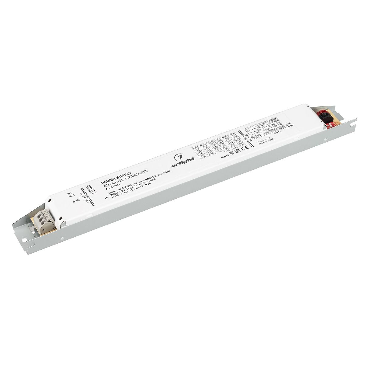 Блок питания Arlight ARJ-LG-60-LINEAR-PFC (60W, 9-58V, 0.7-1.4A) 049553