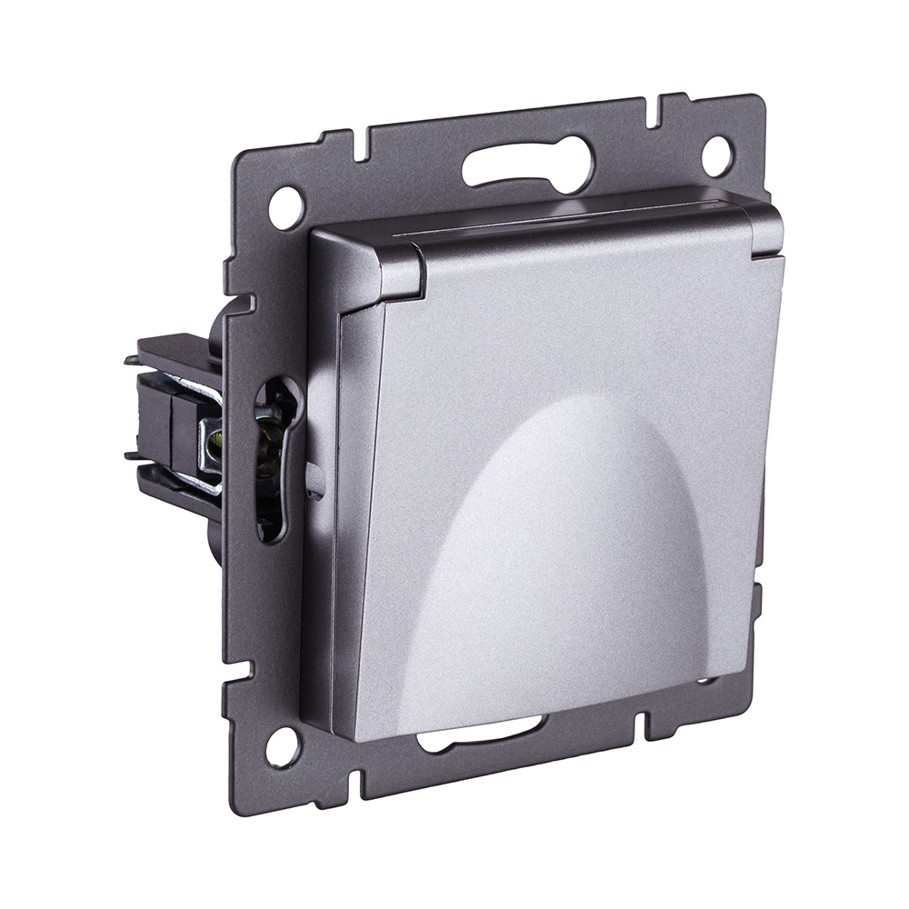 Розетка штепсельная SCHUKO 16A/250 В с крышкой, серый Kollinger REA-006GY для Aspekt, Eleganz, Reflex