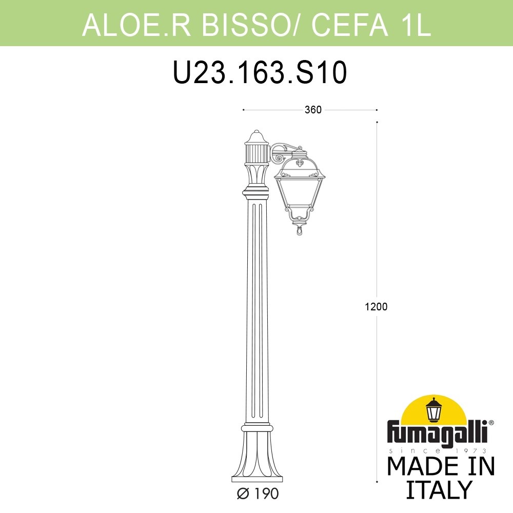 Ландшафтный светильник Fumagalli ALOE.R/CEFA 1L U23.163.S10.BYE27