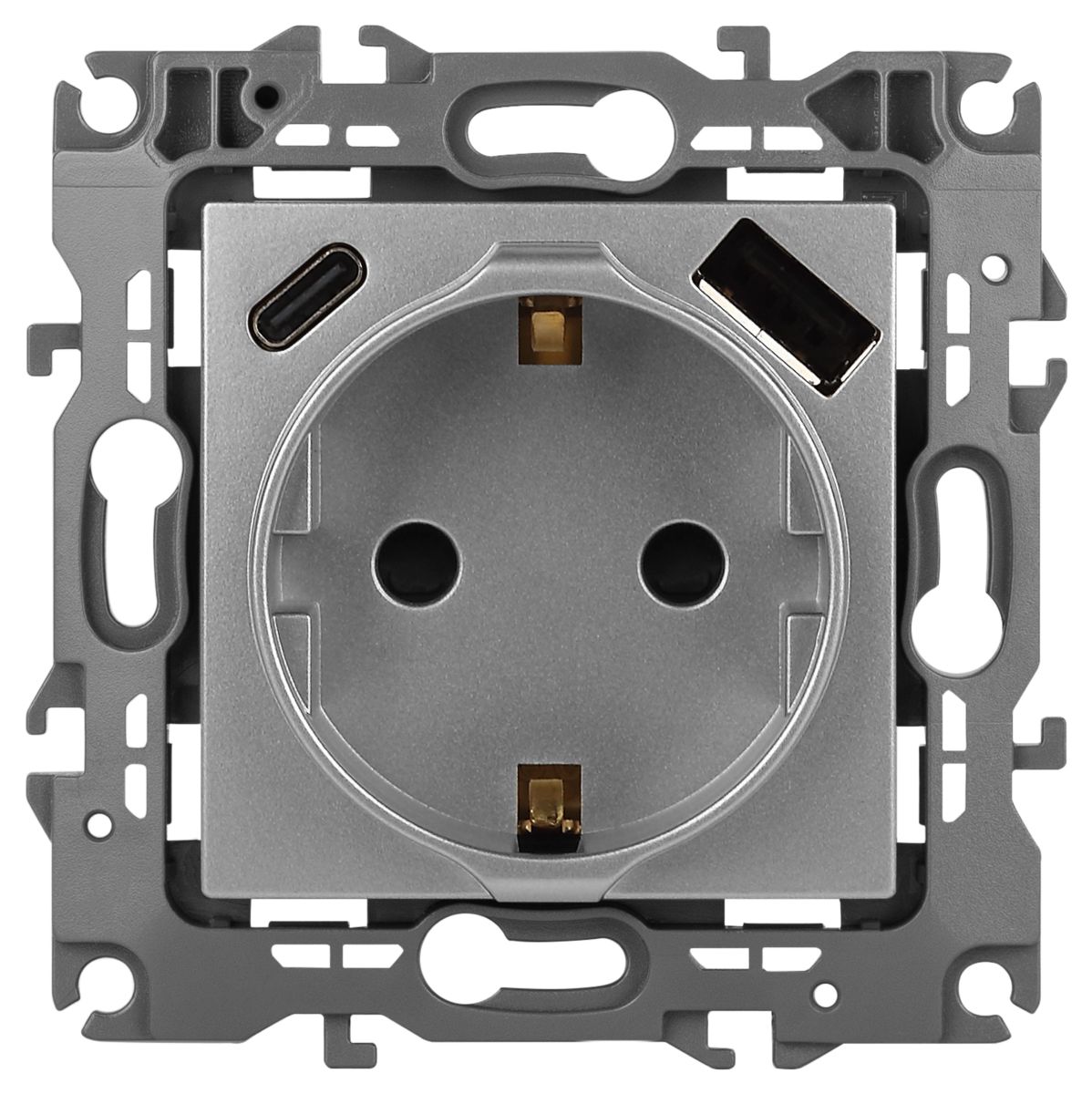 Розетка со шторками с USB type-A+C Эра 12-4108-03 Б0067716