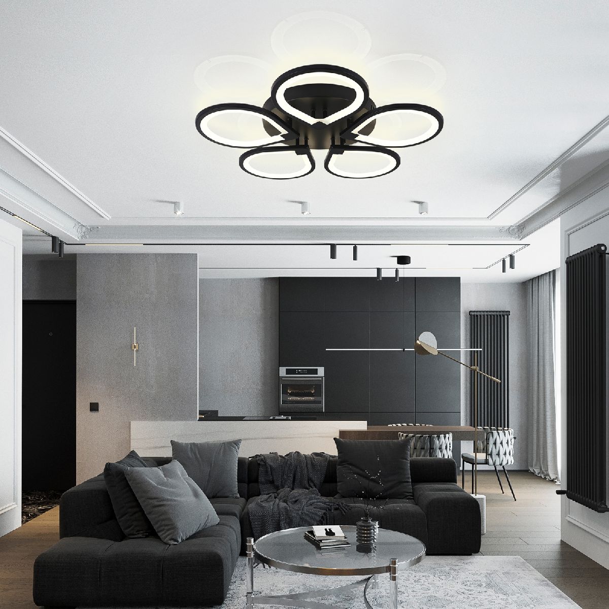 Потолочная светодиодная люстра Natali Kovaltseva Singl INNOVATION STYLE 83042 BLACK