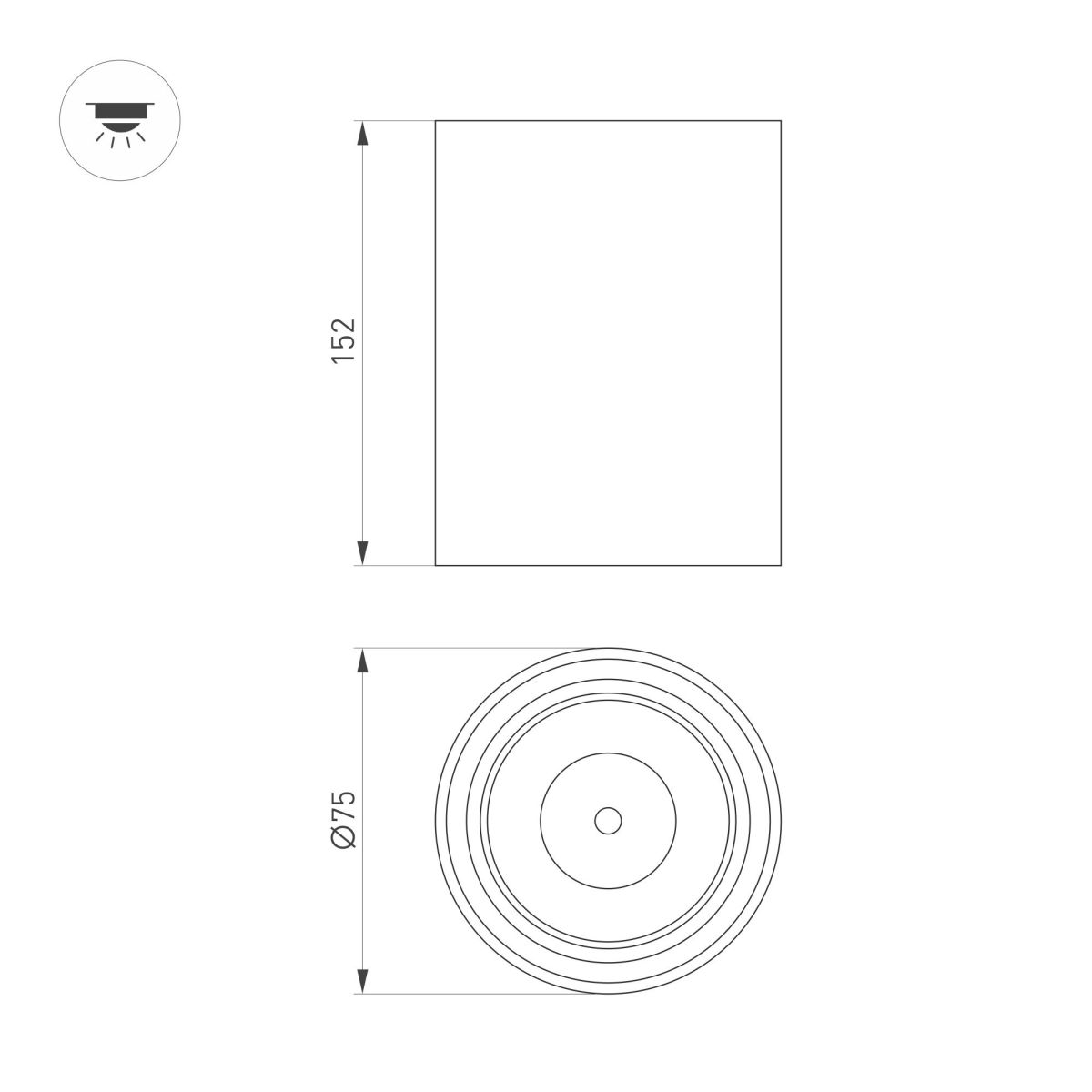 Накладной светильник Arlight SP-SALT-R75-15W Warm3000 (WH-BK, 40 deg, 230V) 057322