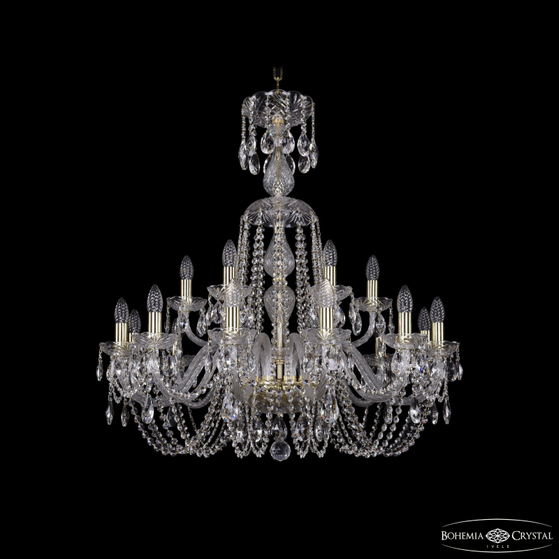 Подвесная люстра Bohemia Ivele Crystal 1402/12+6/300/XL-90 G
