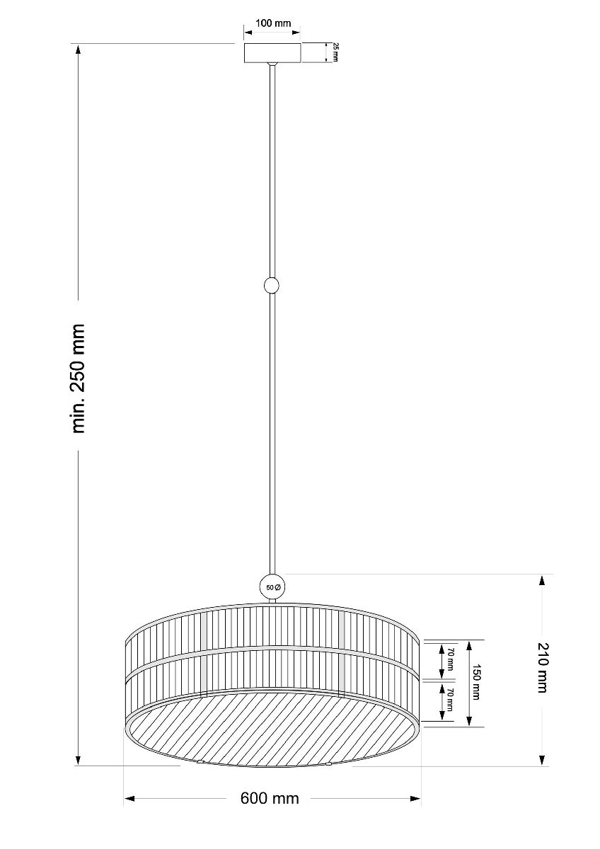 Люстра на штанге Kutek Lavone LAV-ZW-6(BN)600-2/R