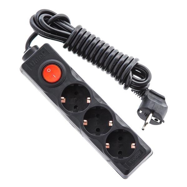 Удлинитель (UL-00003608) Uniel 2гн х 3м с/з Standard S-GCD3-3B Black