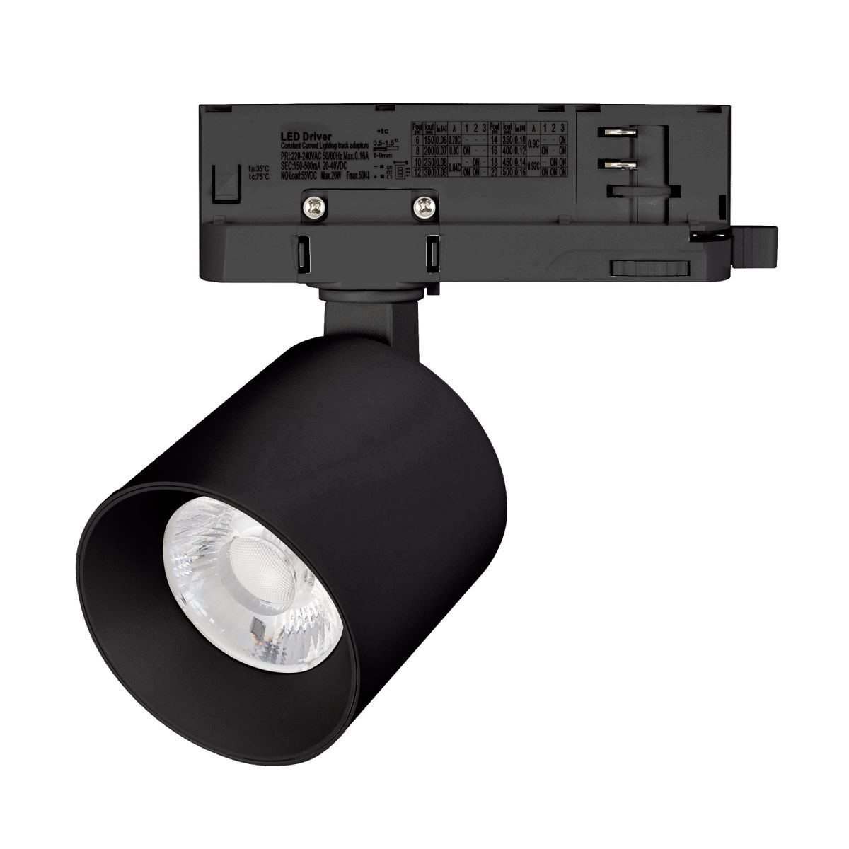 Трековый трехфазный светильник Arlight LGD-DYKE-4TR-R75-16W Warm3000 (BK, 20 deg, 230V, TRIAC) (IP20 Металл) 058787