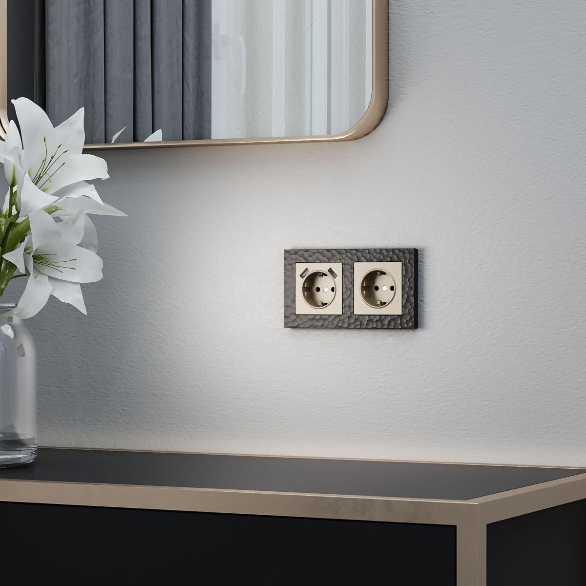 Накладка для розетки USB Werkel шампань W1179511 4690389157462