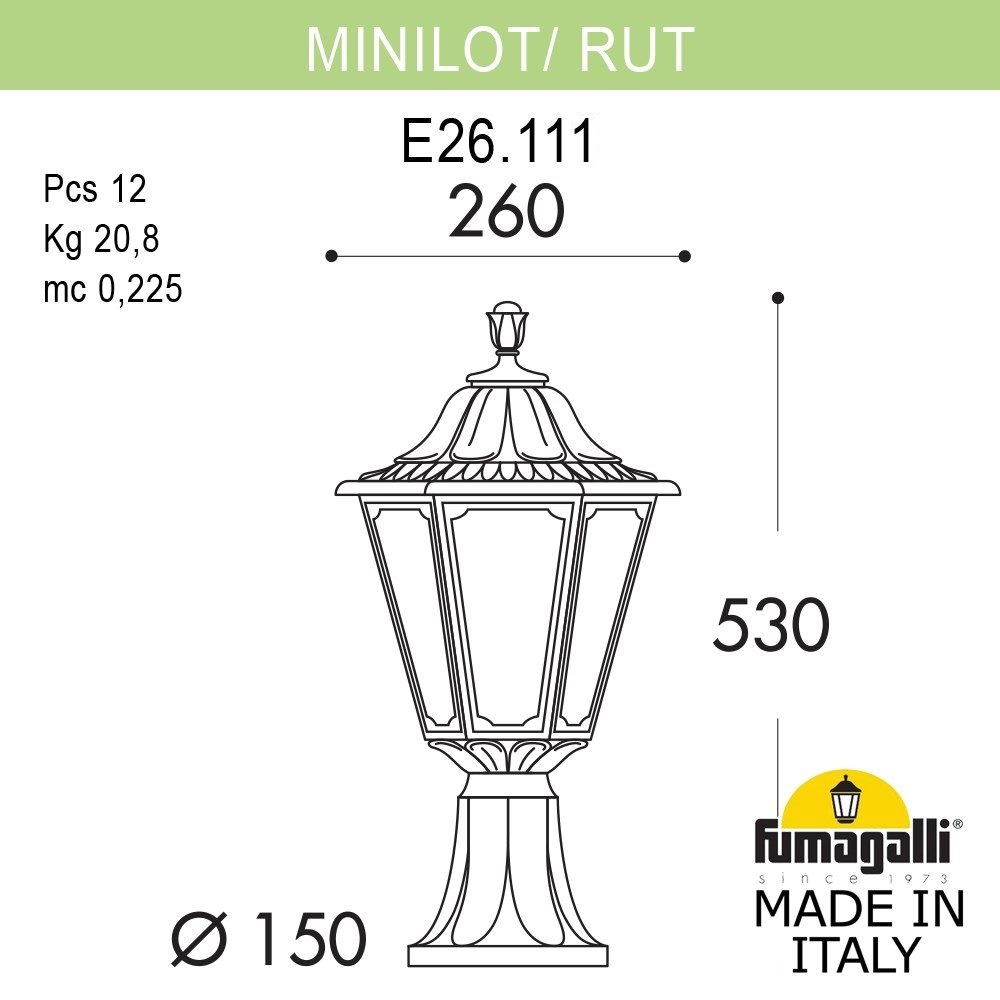 Ландшафтный светильник Fumagalli MINILOT/RUT E26.111.000.AXE27