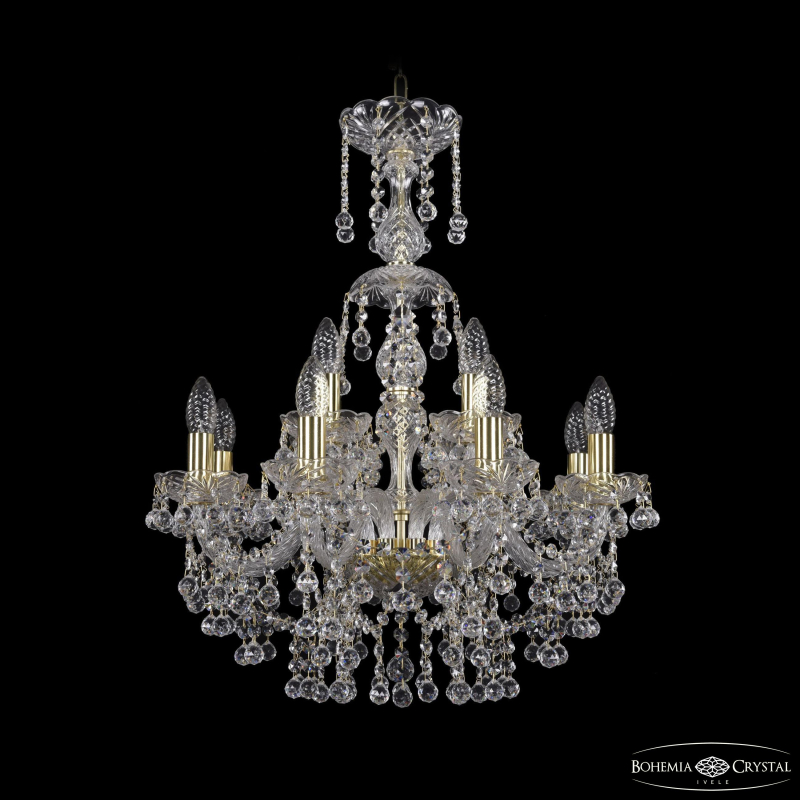 Подвесная люстра Bohemia Ivele Crystal 1409/8+4/195/XL-68 G