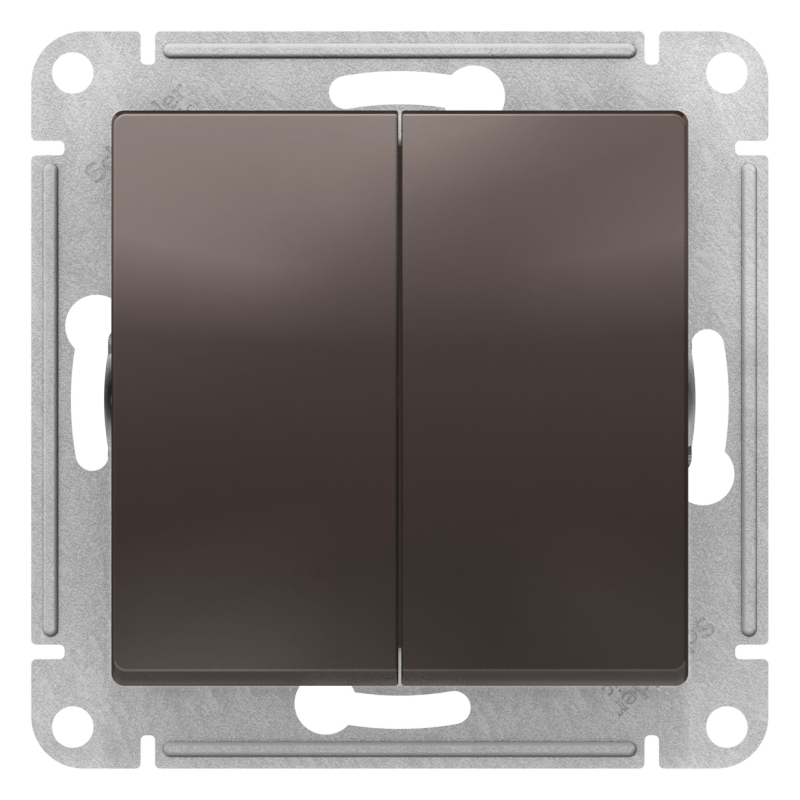Выключатель двухклавишный Schneider Electric Atlas Design ATN000651