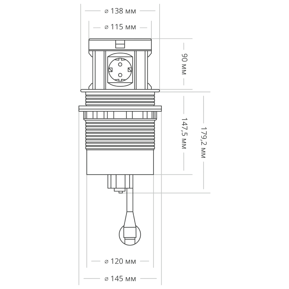 Блок розеток 107J (4 секции, 2 USB А + 2 USB С) Mebax 00-00001464