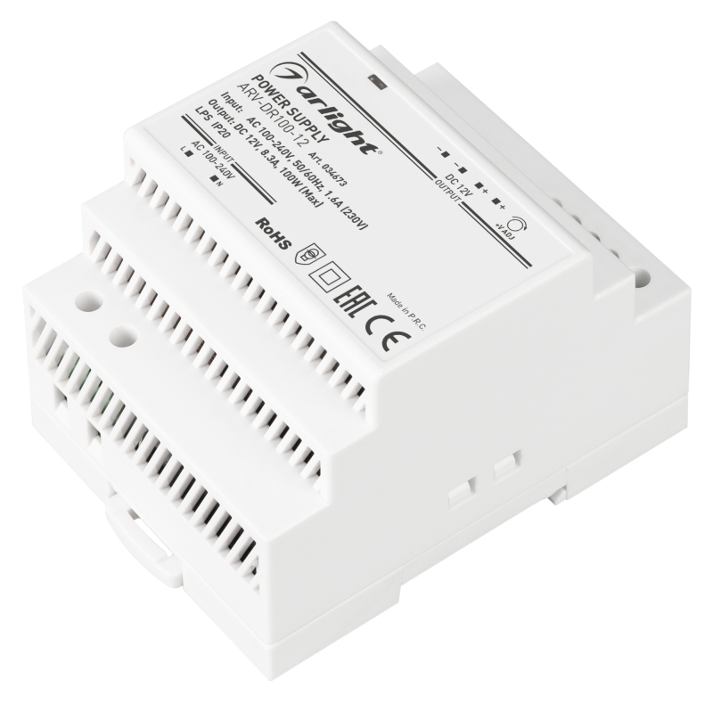 Блок питания Arlight ARV-DR100-12 (12V, 8.3A, 100W) 034673