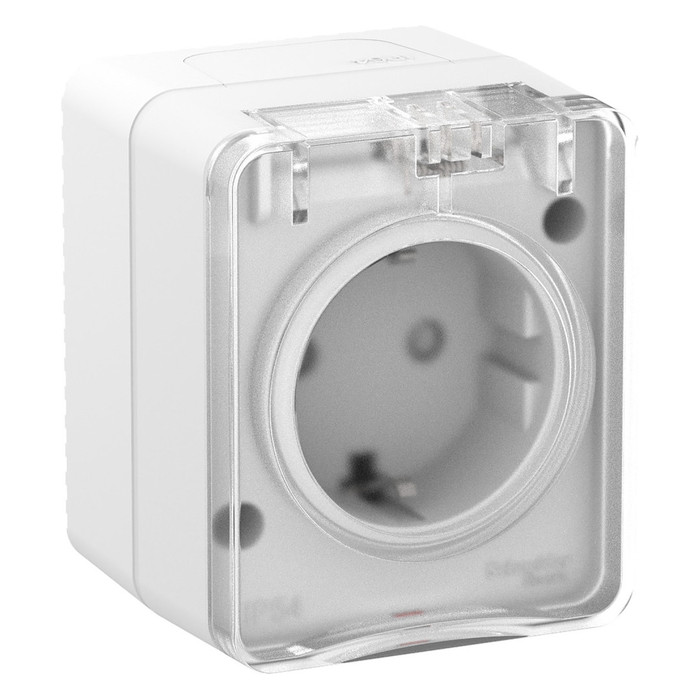 Наруж Белый Розетка с/з со шт., 16А 250B IP54 Systeme Electric AtlasDesign Profi54 ATN540145