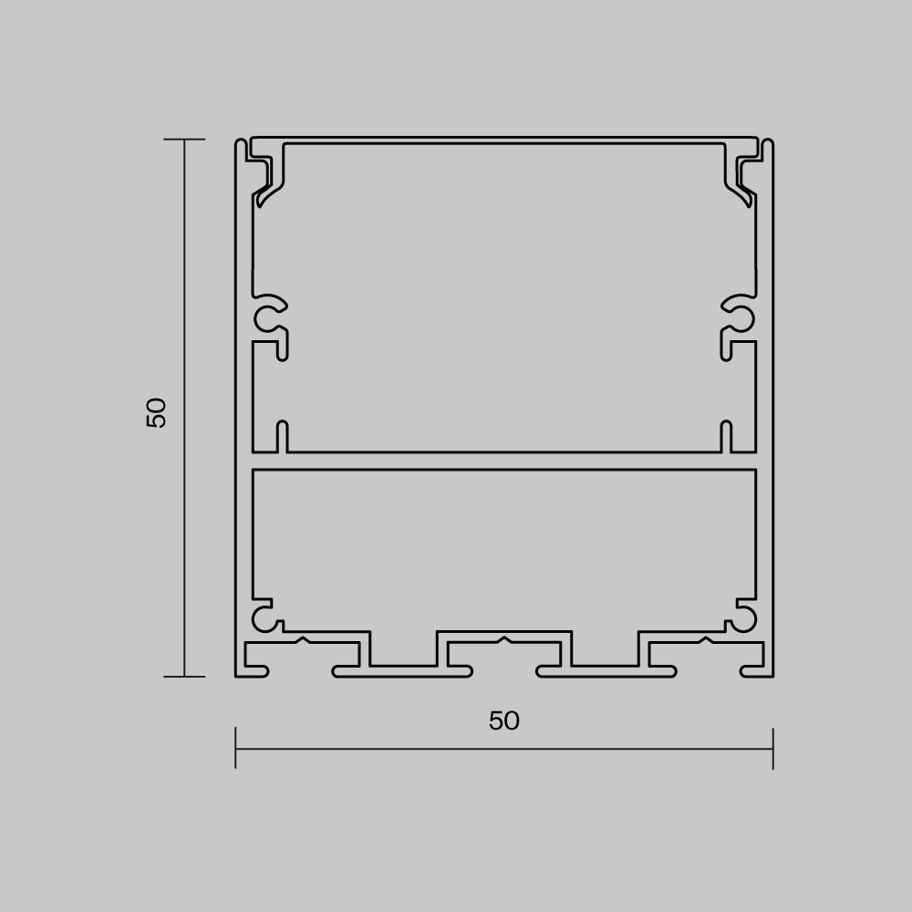 Алюминиевый профиль накладной-подвесной 50x50 Maytoni Led Strip ALM-5050T-B-3M 633009