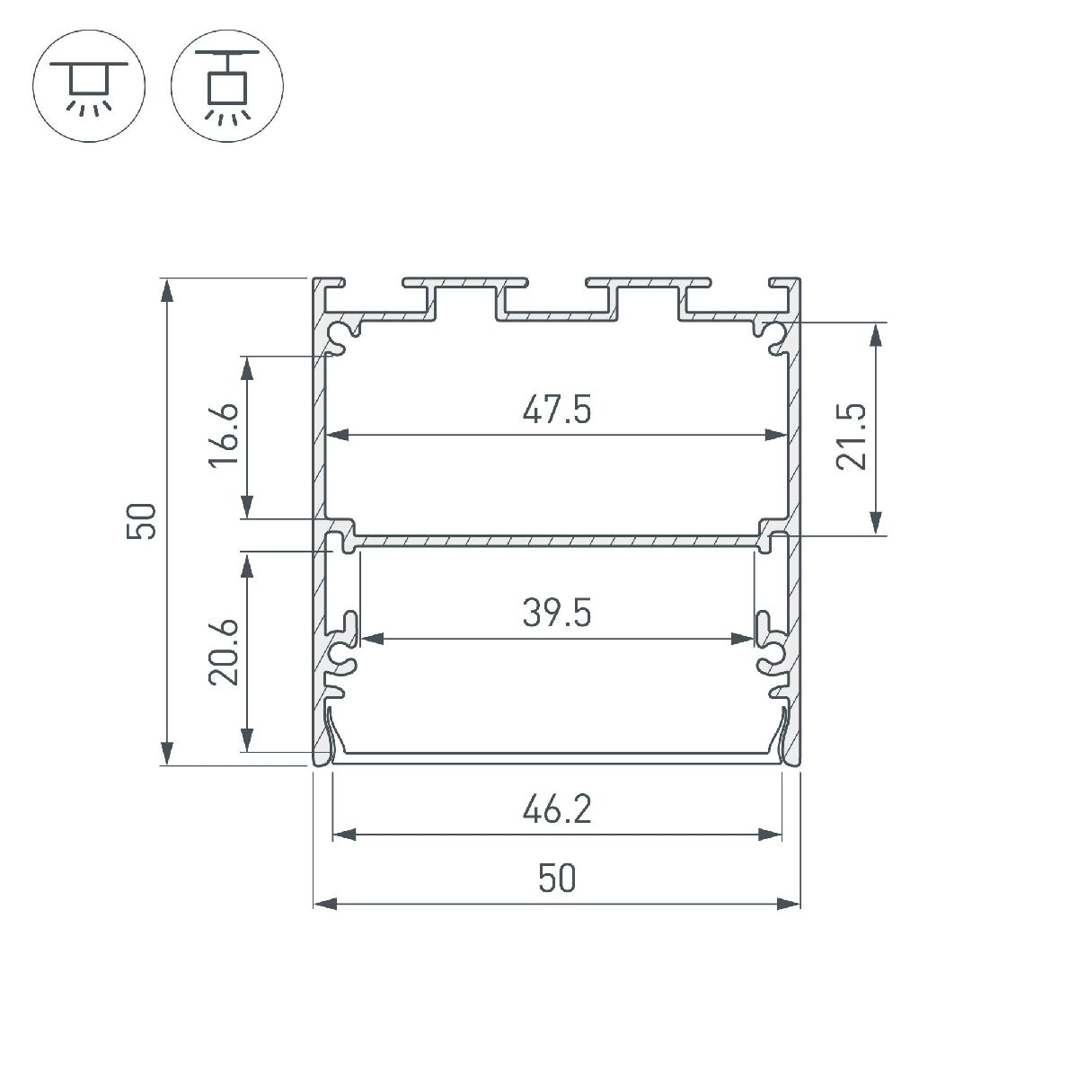 Алюминиевый профиль Arlight LINE-S-5050-2000 WHITE 041842