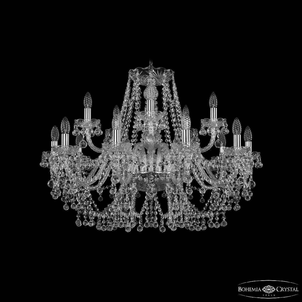 Подвесная люстра Bohemia Ivele Crystal 1409/10+5/300 Ni