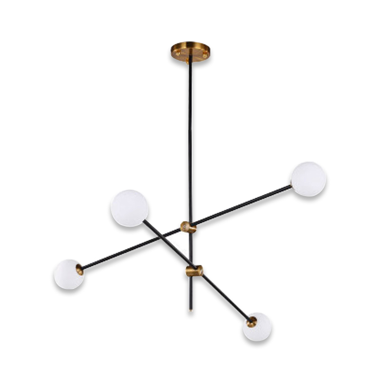 Люстра на штанге Delight Collection Bistro Globe 9389P/4 black/gold