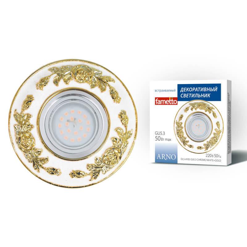 Встраиваемый светильник Fametto Arno DLS-A105 GU5.3 Chrome/White+Gold