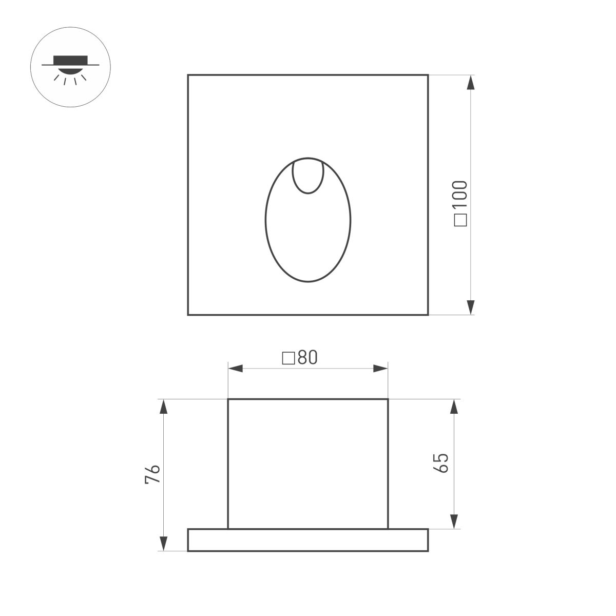 Светильник для ступеней Arlight LT-TIE-S100-3W Warm3000 (RD, 45x70 deg, 230V) (IP65 Бетон) 051051