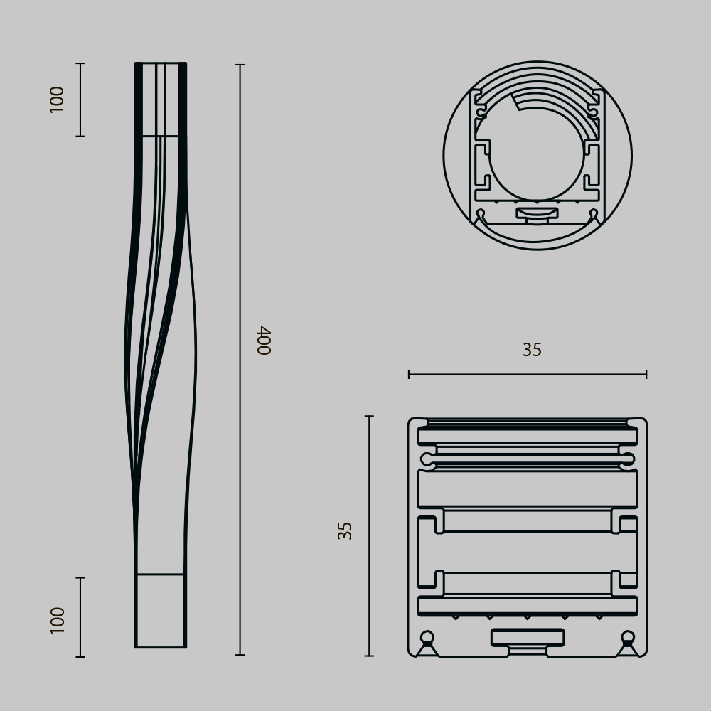 Радиусный профиль Maytoni Led strip ALM-3535R-B-TR-90°-0.4M