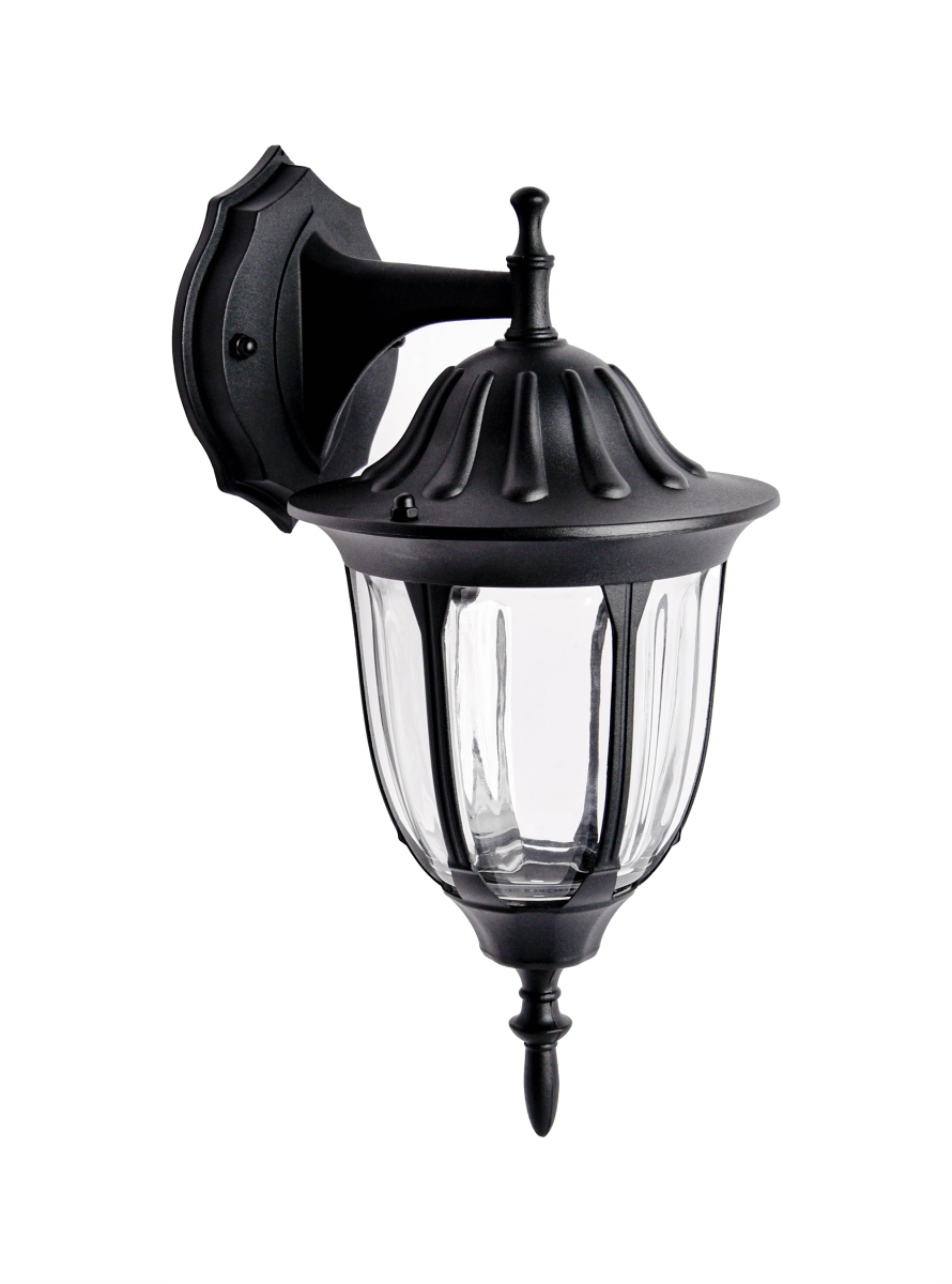 Уличный настенный светильник ЭРА Галатея GBW-105-1-BL-0380 230В Е27 IP54 чёрный вниз Б0071483