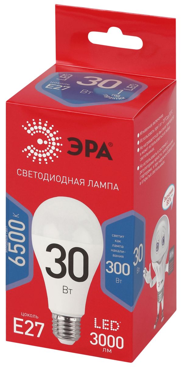 Лампа светодиодная Эра RED LINE LED A70-30W-865-E27 R 30Вт груша Б0069972