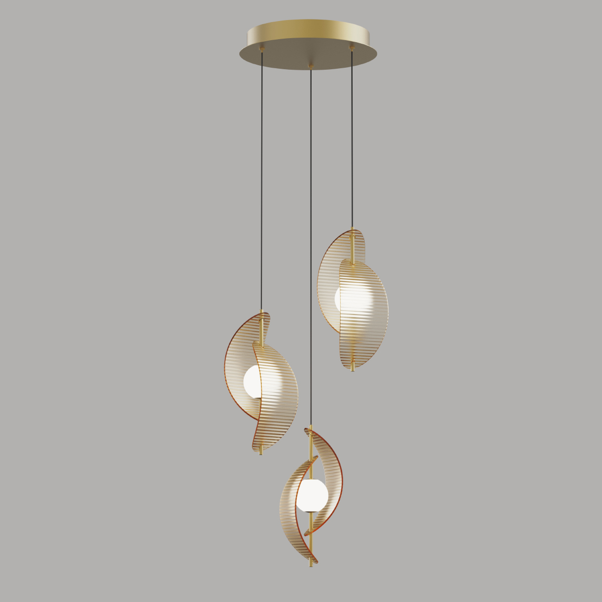 Подвесной светильник Delight Collection MD24030035-3A brass/amber