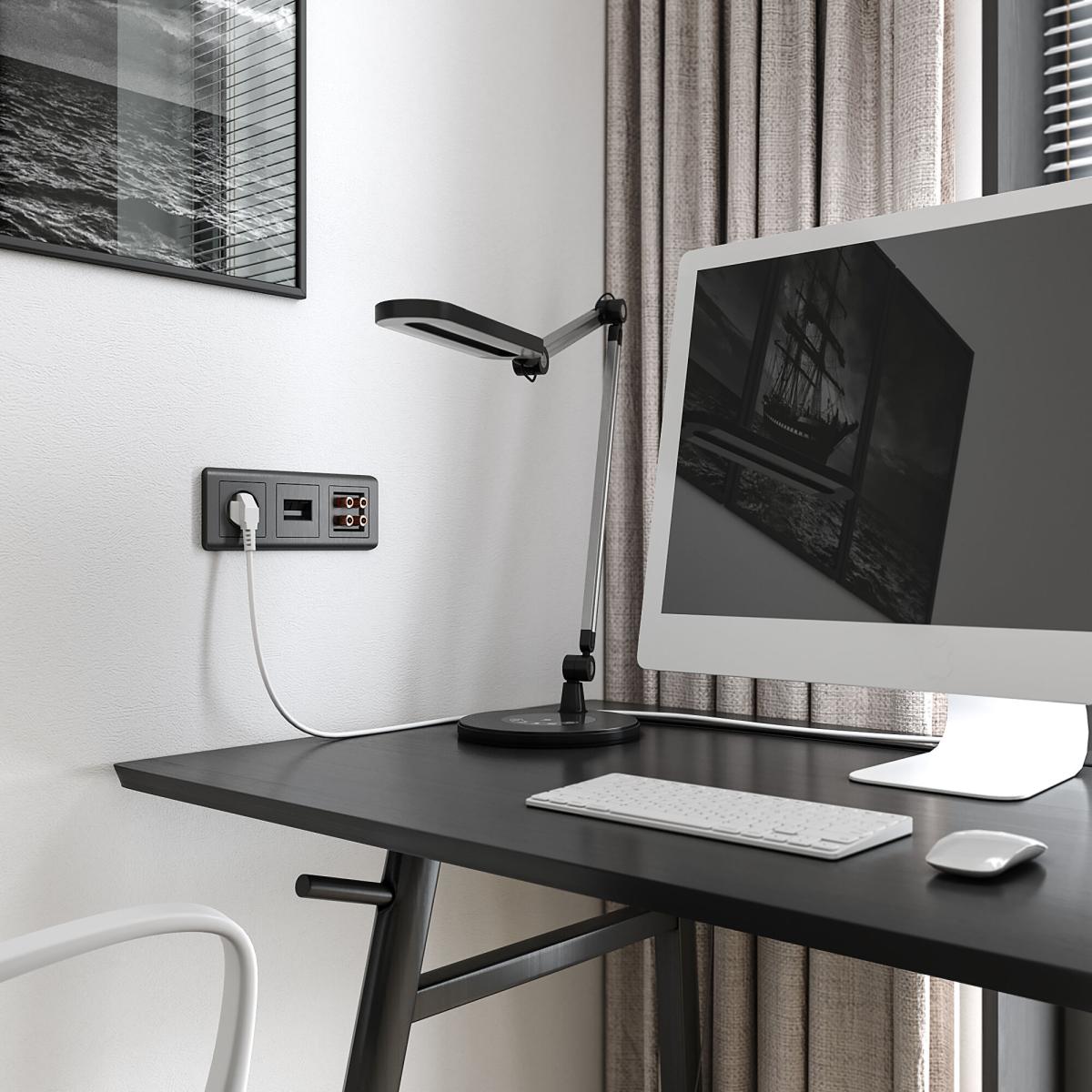 Акустическая розетка Werkel (графит рифленый) W1185004 4690389158698