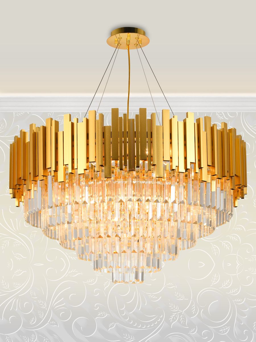 Подвесная люстра Natali Kovaltseva VERTIGO 81440/12C GOLD